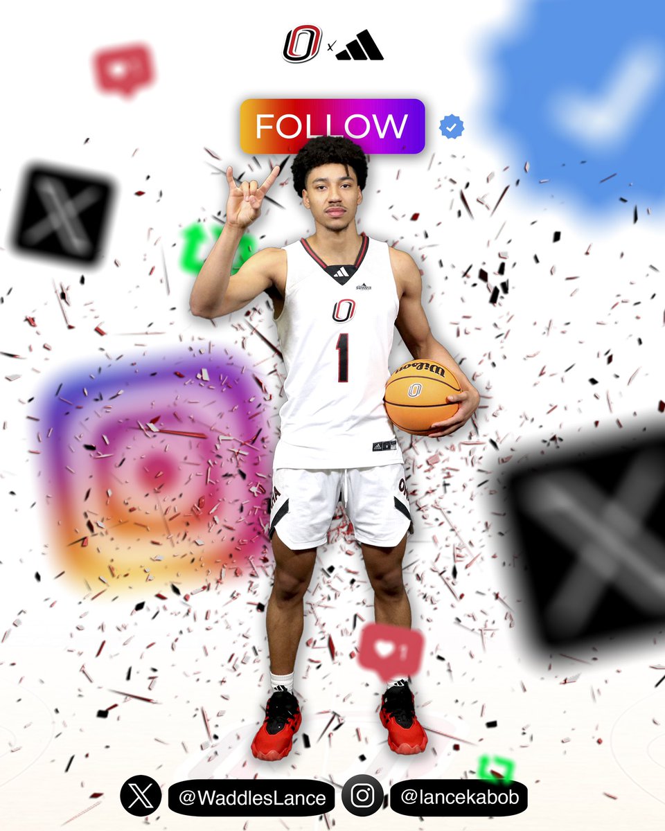 Maverick fans make sure to #follow our newest addition @WaddlesLance‼️ #OmahaMBB #LevelUp ⚫️🔴🤘