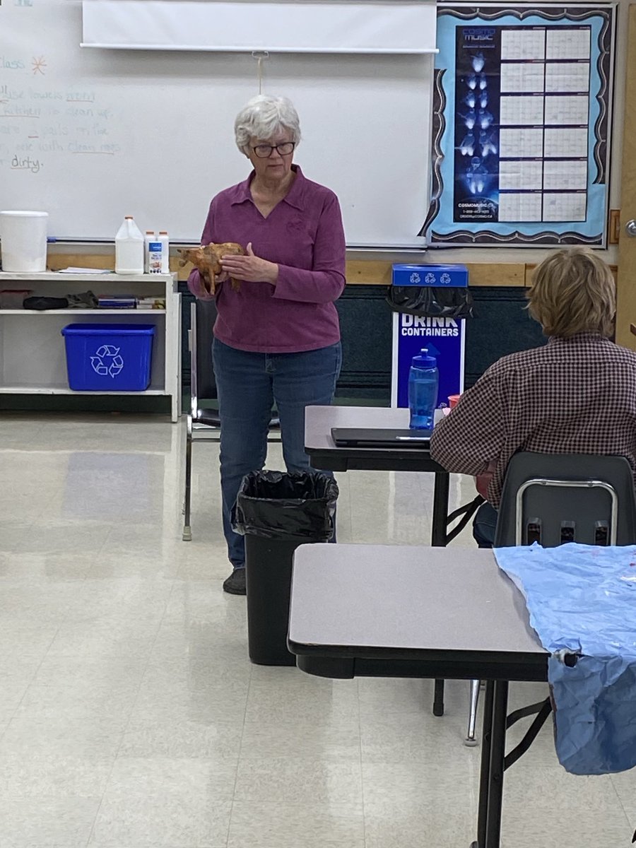 Karlasilb's tweet photo. So excited to have local artist, Debbie McCrea, share her paper mache art with our students.  ⁦@PrairieSouth⁩ https://t.co/fX0O62ZqHy