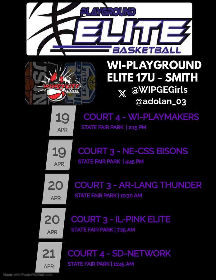 Addison Dolan (@adolan_03) on Twitter photo Come watch me and my team <a href="/WIPGEGirls/">Wisconsin Playground Elite</a> play this weekend at <a href="/USJN/">USJN</a> #WindyCityClassic! <a href="/LUVikingsWBB/">Lawrence Womenโs Basketball</a> <a href="/UIU_WBB/">Upper Iowa Women's Basketball</a> <a href="/MinnStWBB/">MSUMavericksWBB</a> <a href="/MinnStWBB/">MSUMavericksWBB</a> <a href="/Mor_greatness13/">JANAY MORTON</a> <a href="/McKendreeWBB/">McKendree WBB</a> <a href="/RooseveltWBB/">Roosevelt Lakers Womenโs Basketball</a> <a href="/CoachDeonT1/">Coach Deon Thomas</a> <a href="/UIC_WBB/">UIC W. Basketball ๐ฅ๐</a> <a href="/Abracey40/">Ashleen Bracey</a> Come watch me and my team <a href="/WIPGEGirls/">Wisconsin Playground Elite</a> play this weekend at <a href="/USJN/">USJN</a> #WindyCityClassic! <a href="/LUVikingsWBB/">Lawrence Womenโs Basketball</a> <a href="/UIU_WBB/">Upper Iowa Women's Basketball</a> <a href="/MinnStWBB/">MSUMavericksWBB</a> <a href="/MinnStWBB/">MSUMavericksWBB</a> <a href="/Mor_greatness13/">JANAY MORTON</a> <a href="/McKendreeWBB/">McKendree WBB</a> <a href="/RooseveltWBB/">Roosevelt Lakers Womenโs Basketball</a> <a href="/CoachDeonT1/">Coach Deon Thomas</a> <a href="/UIC_WBB/">UIC W. Basketball ๐ฅ๐</a> <a href="/Abracey40/">Ashleen Bracey</a>