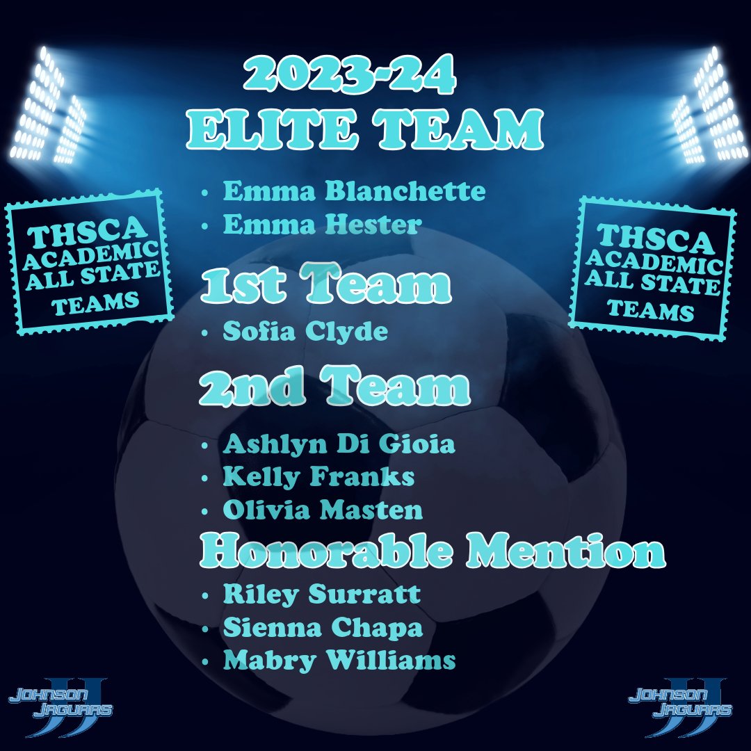JHSvsoccer's tweet photo. Thank you @thscacoaches for recognizing our senior STUDENT athletes for their outstanding committment in the classroom. Johnson Soccer gets it done on the field and in the classroom!!! @EmmaHester @emmblanchette @mabrywilliams11 @rileykaysurratt @oliviamasten7 @AshlynTXsoccer https://t.co/HtHCuuPSKP