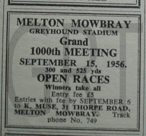 Greyhound Track 233 - MELTON MOWBRAY, Saxby Road, Leicestershire. First meeting: 04 July 1946. Last meeting: 02 July 1969.
#meltonmowbray #leicester #leicestershire #greyhounds #greyhoundracing #greyhoundhistory @greyhoundtimes @visitleicester