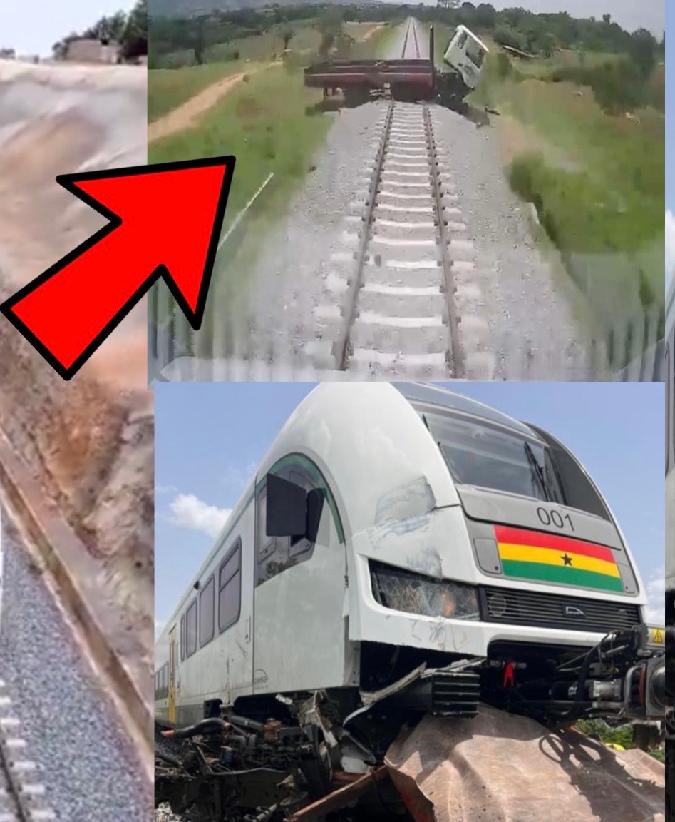 Ghana’s newly imported train from Poland collides with lorry in test run.