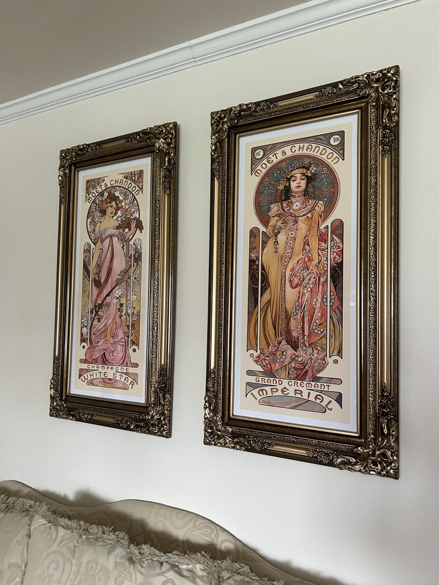 Bought custom frames for these Alfonse Mucha prints. No one can stop me from pretending to be a European aristocrat