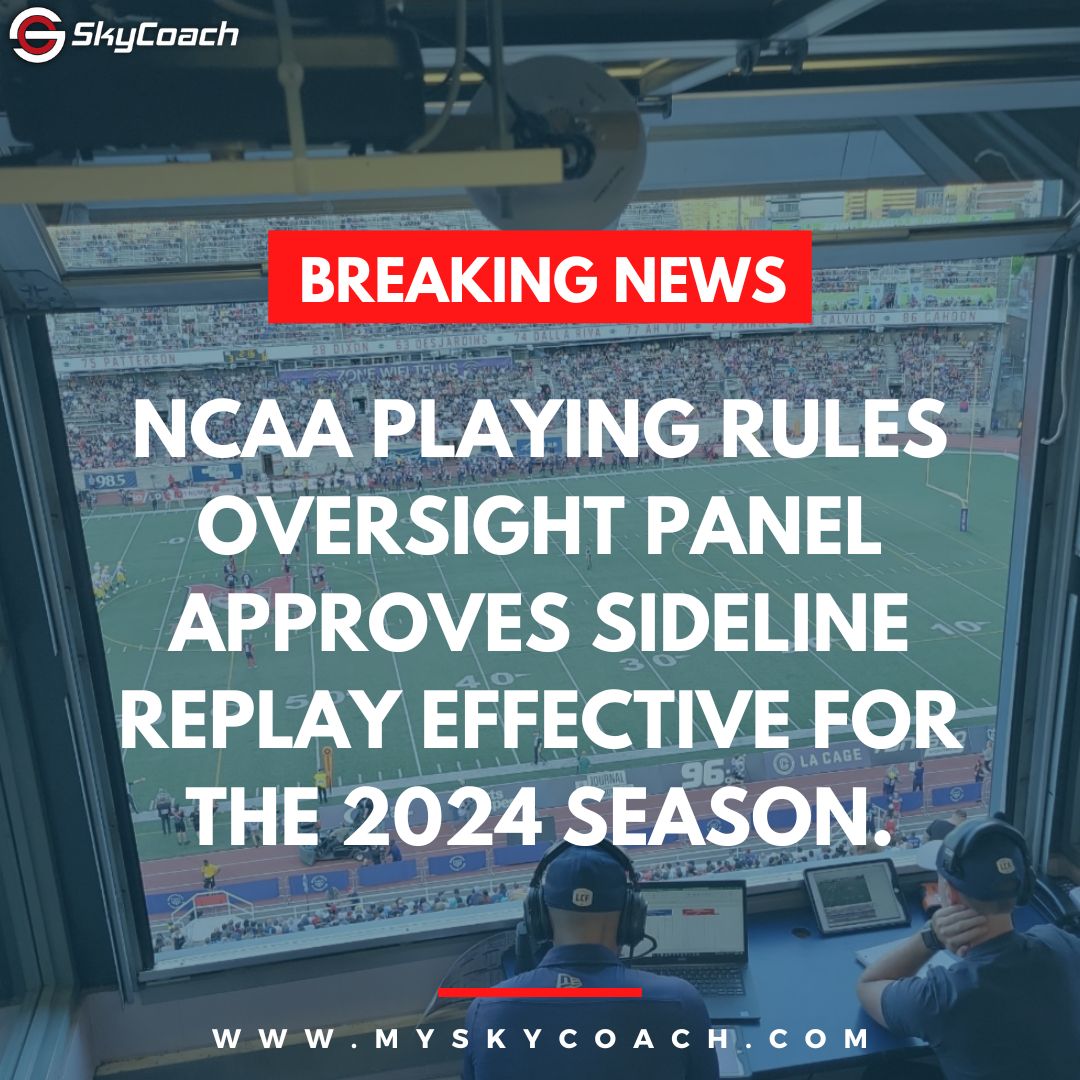 Breaking NCAA news: In-game sideline replay will finally be allowed on the sidelines across college football. SkyCoach, the market leader, is ready to serve college football programs. Learn more about us below and reach out today. More: myskycoach.com/instant-replay…