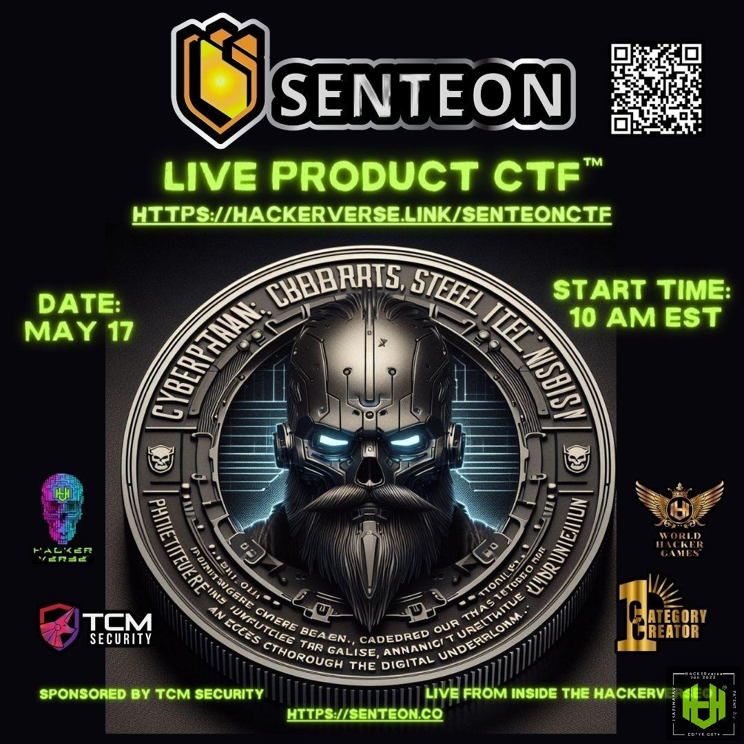 MAY I HAVE YOUR ATTENTION PLEASE! IN THIS CORNER!...hackerverse.link/senteonctf
Witness the annihilation of Windows mis-configruations as Senteon unleashes its wrath. 
@SenteonCIS
@_HACKERverse_
@TCMSecurity
#HACKERverse
#WORLDhackergames
#CAPTUREtheflag
#SENTEON
#TCMsecurity