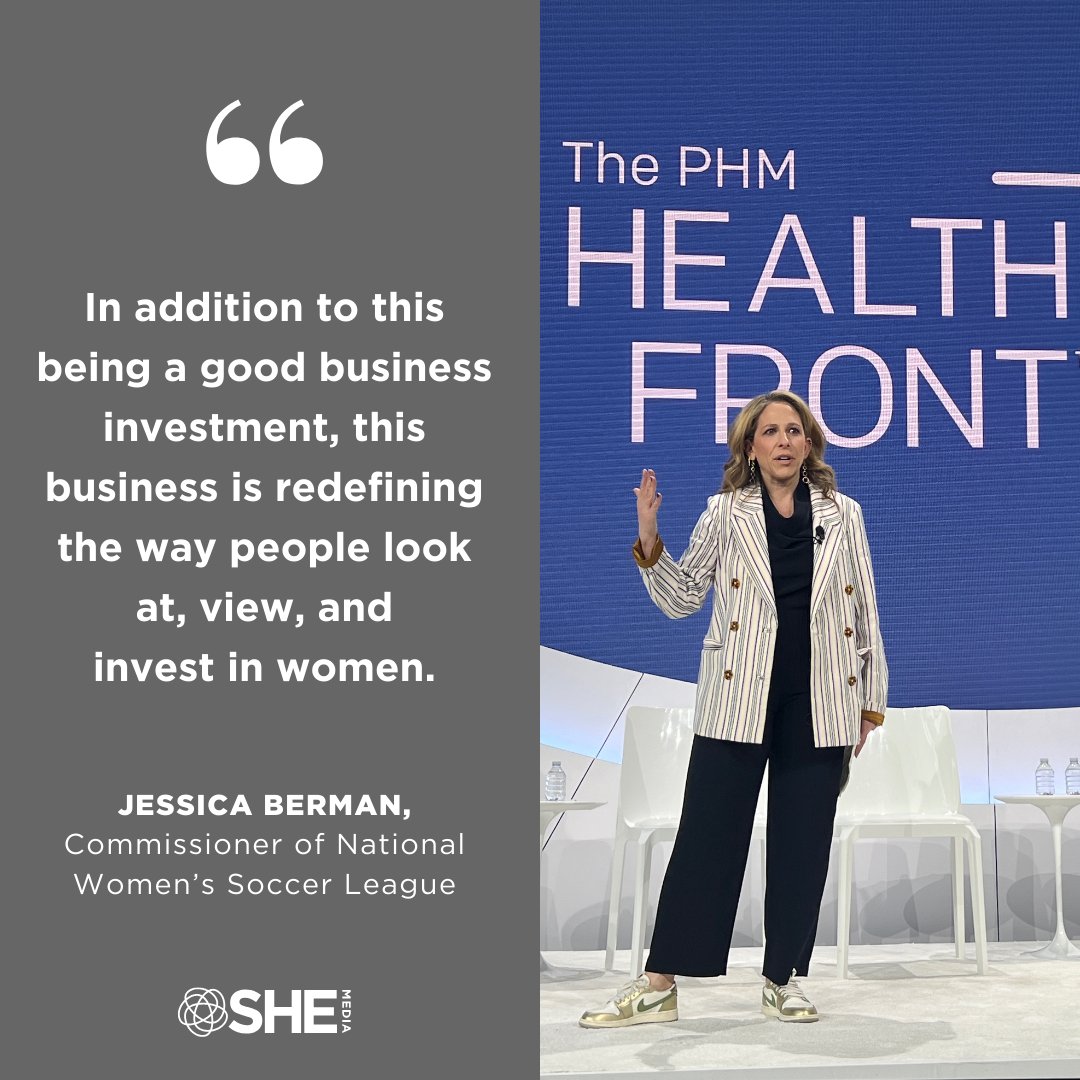 Last week at #PHMHealthFront, Jessica Berman, Commissioner of the @NWSL reflected on how women’s sports are having a moment not only because it’s worth the investment but because women’s sports has the power to change how we invest in and view women.  👏