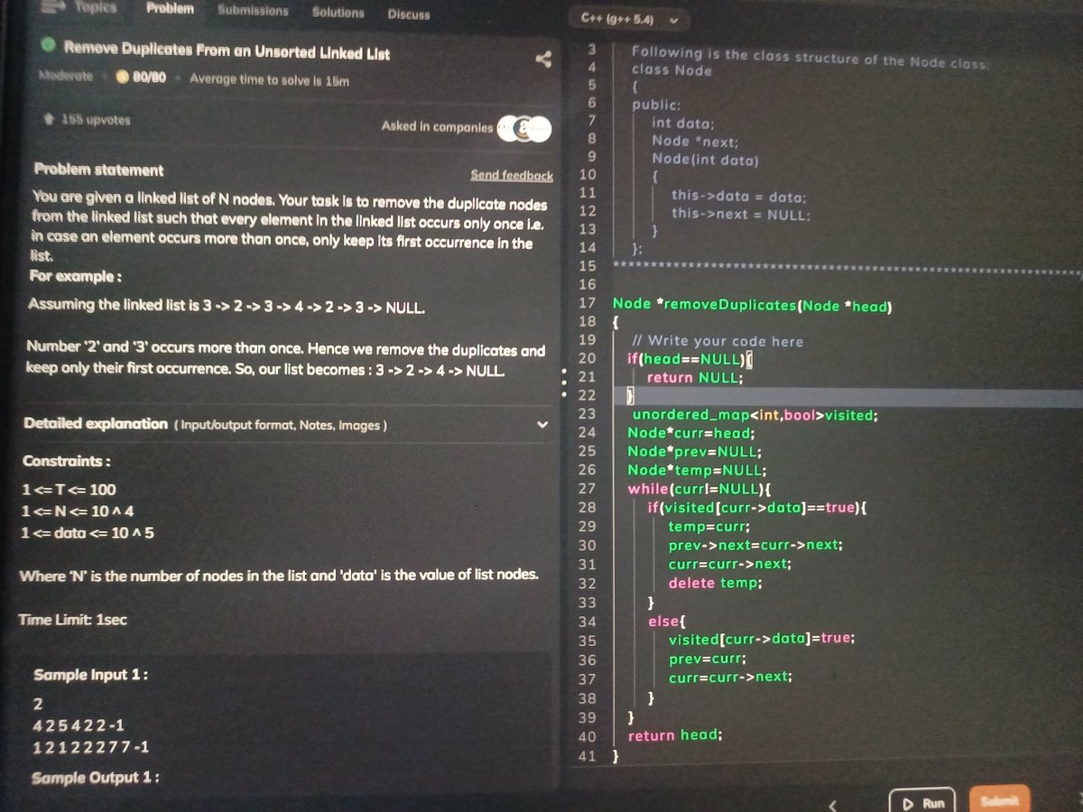 thecoderchic69's tweet image. Day 30:
-> Learnt responsive design with tailwind
-> Remove duplicates from an unsorted linked list
-> Remove duplicates from a sorted linked list
#LearnInPublic
#100daysofcoding
#Codingjourney