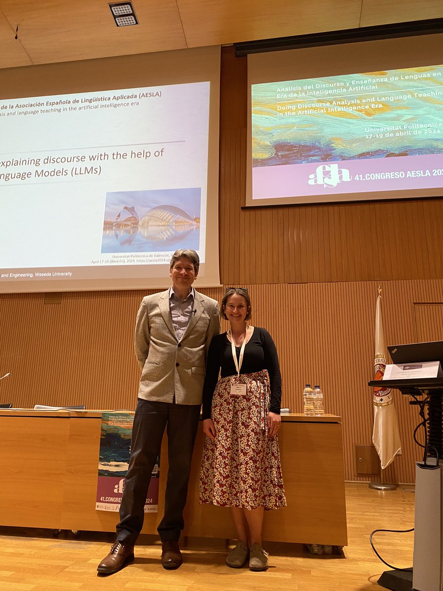 imamomir's tweet photo. An inspiring plenary lecture by @antlabjp at @Aesla2024 on April 18. Using LLMs for discourse analysis! So many new insights. #aesla2024 #valencia https://t.co/aoaRDb5FPE
