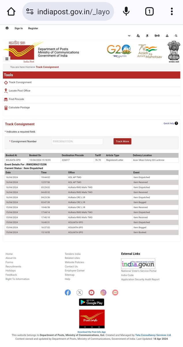 <a href="/IndiaPostOffice/">India Post</a> Till now no response, no update. I think your authority have lost my parcel. <a href="/devusinh/">Devusinh Chauhan</a> Sir please take action.