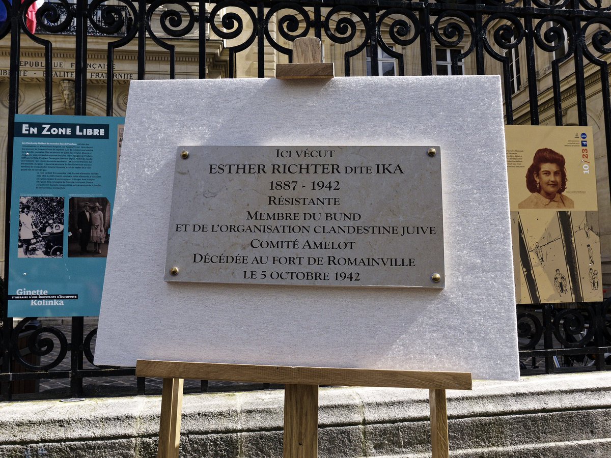 Esther Richter, dite Ika, fut l'une des fondatrices du Comité Amelot, vaste réseau de résistance sociale juive pendant la 2nde GM. En son hommage, nous avons dévoilé une plaque commémorative au 16 rue Caffarelli, sa dernière demeure avant son arrestation par la Gestapo en 1942.