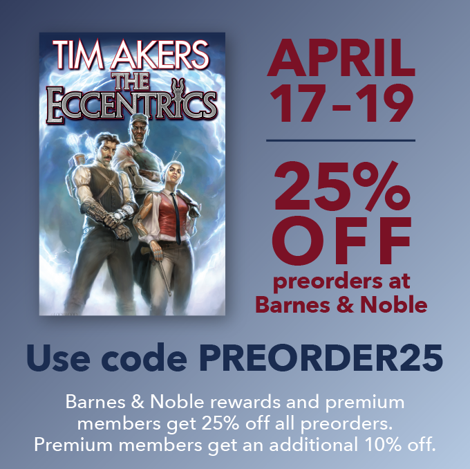 It's the last day to get 25% off your preorder of The Eccentrics at B&N!