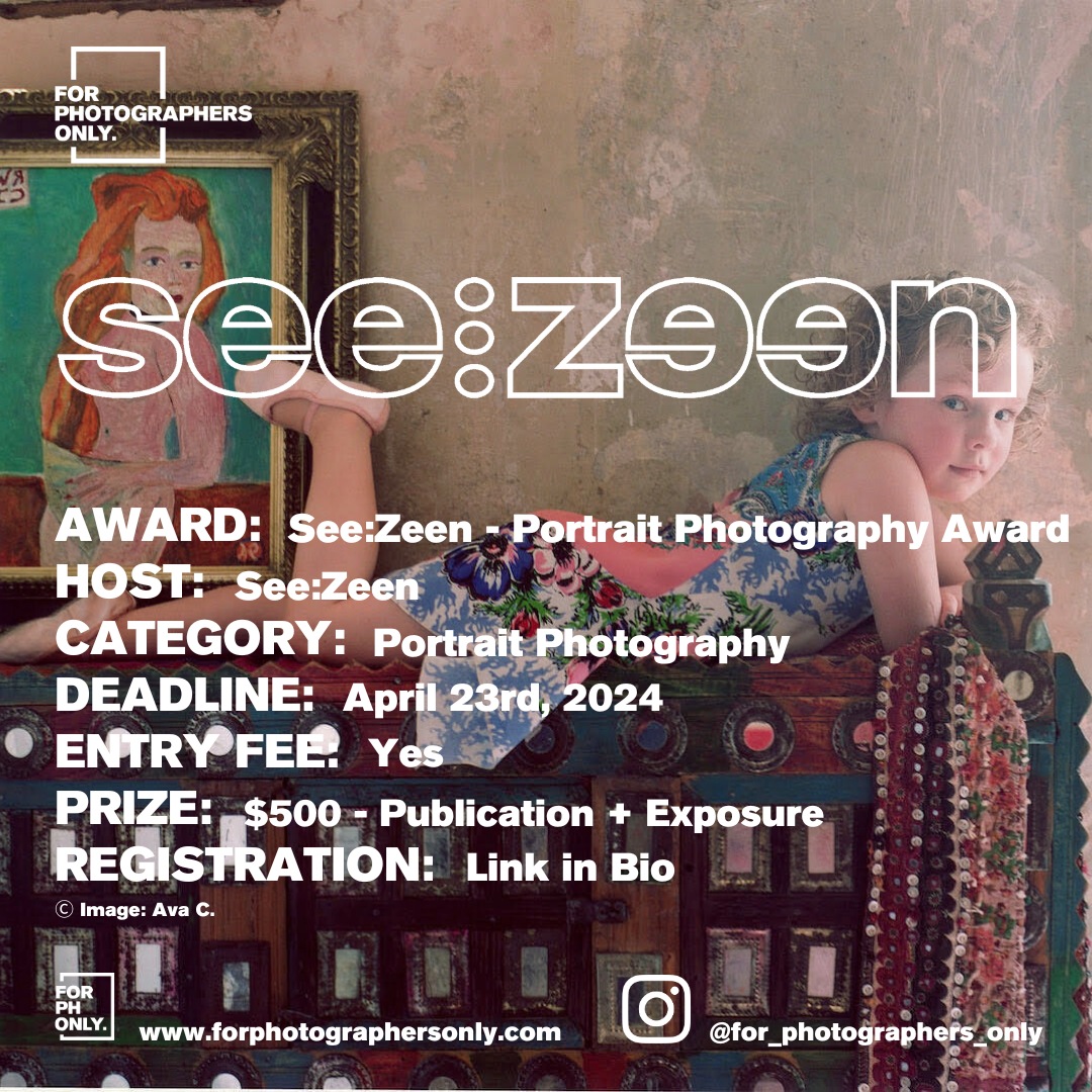 See:Zeen Magazine / Portrait Photography Contest & Publication

Would you like to apply to this opportunity?
Visit: bit.ly/3VCE0Pd
.
.
.
.
#opencall #photocontest #photocompetition