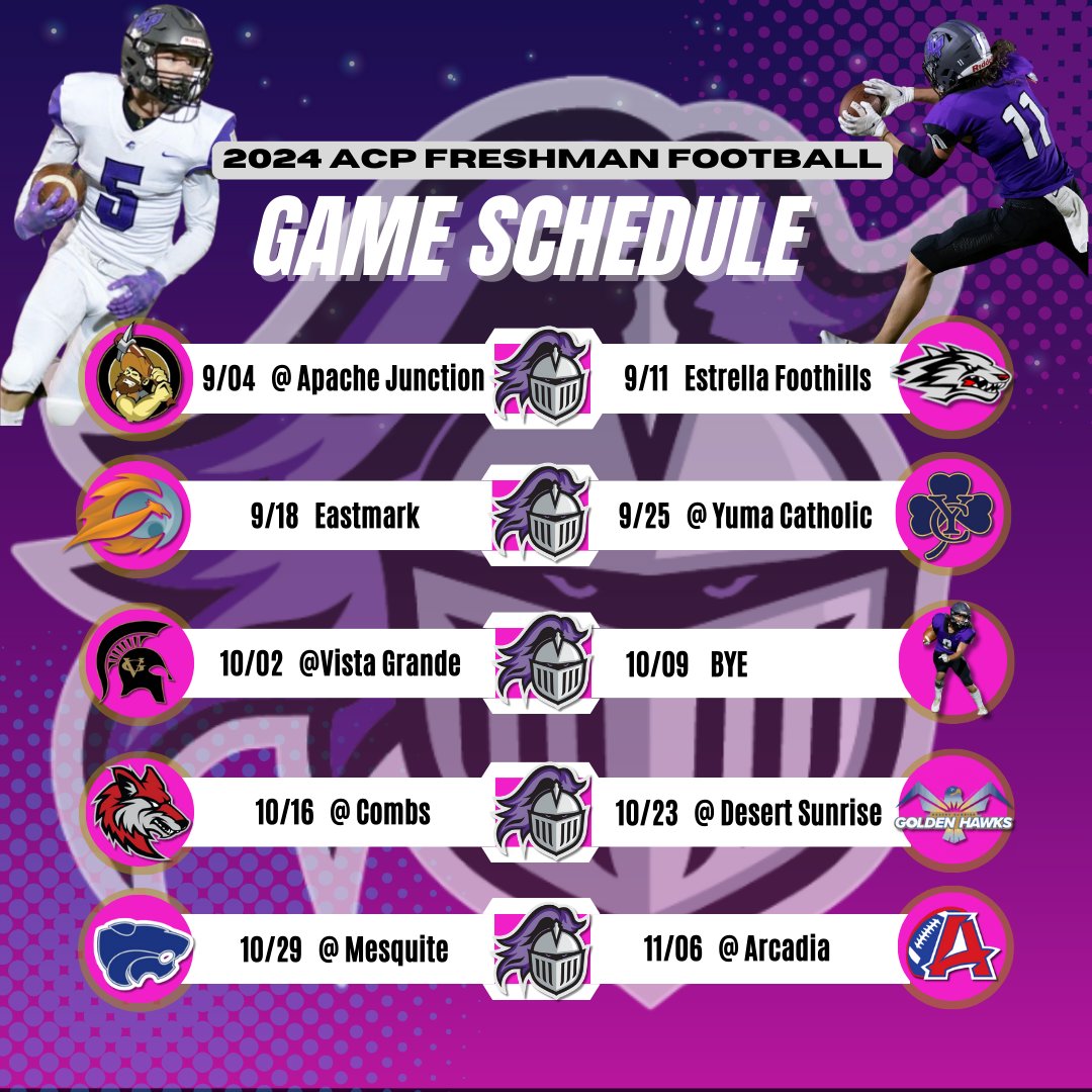 Check out our 2024 ACP Frosh Football schedule. Go Knights! @ACPKnights @ACPAthletics @ACPFootball17 @AcpBoosters