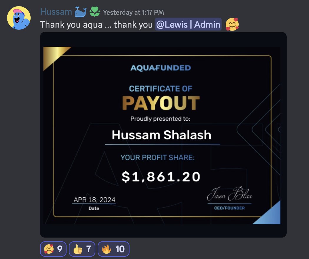 Congratulations Hussam!!! 💙 Keep making waves as an Aqua Trader 🌊