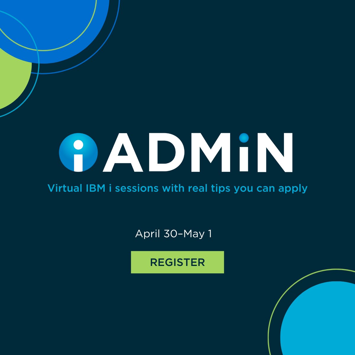 iAdmin is quickly approaching! This virtual conference is packed with main-stage sessions, breakout sessions and a live Q&A. Join us April 30–May 1 to hear experienced IBM i professionals share real tips you can apply to your work. Save your spot: bit.ly/3Ttsu7o
