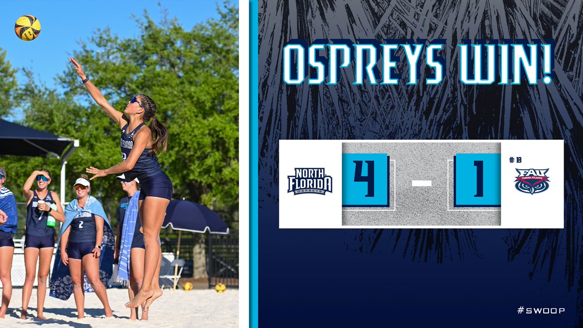 𝙍𝙖𝙣𝙠𝙚𝙙 𝘿𝙪𝙗‼️ Back at 2 p.m. to face No. 16 Stetson! #SWOOP🏖️🏐