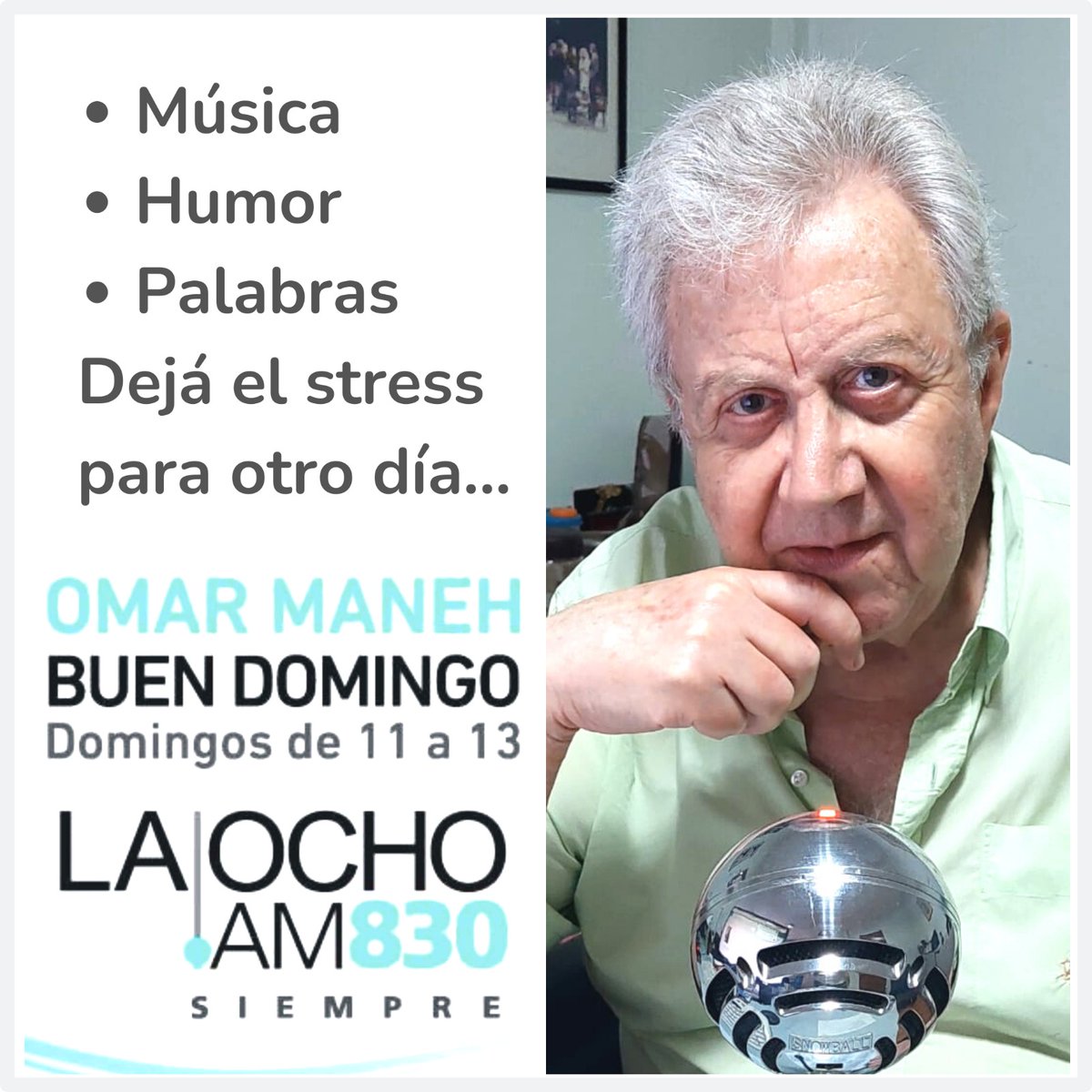 Una pausa en la catarata de noticias que te abruma durante la semana.
Dejá el stress para otro día….#omarmanehentrevista#argentinosporelmundo#buendomingo  #lt8radiorosario