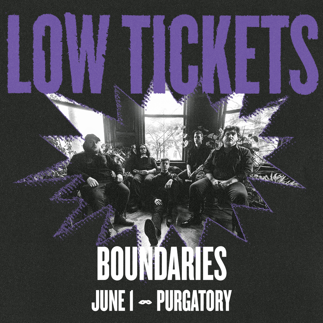 🤘 LOW TICKET WARNING 🤘 🖤 Less than 50 tix left to @BoundariesCT's show in Purgatory on 6/1 w/ @orthodoxtn, @Kaonashipa + @nocurexxx — snag yours now! 🎫 at bit.ly/boundaries-6-1