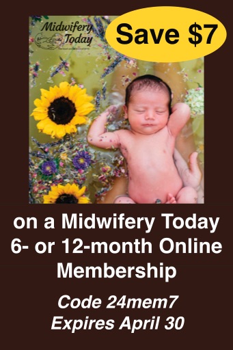 Save $7 on a Midwifery Today six- or 12-month Online Membership Code 24mem7 Expires April 30, midwiferytoday.com/product-catego…