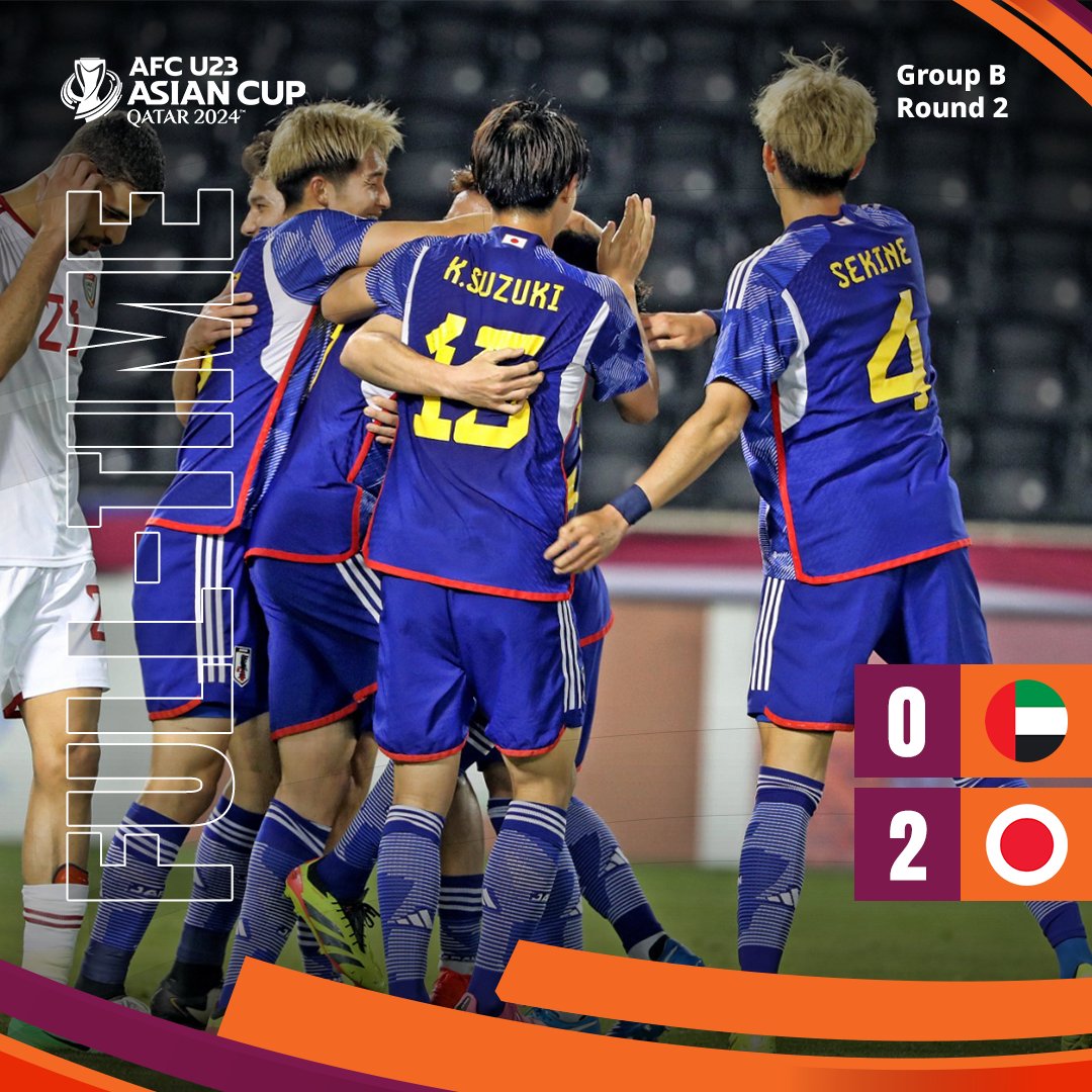 Final match result between the United Arab Emirates and Japan

🇦🇪🆚🇯🇵

#AsianCupU23 #HayyaAsia #AFCU23 #RoadtoParis2024