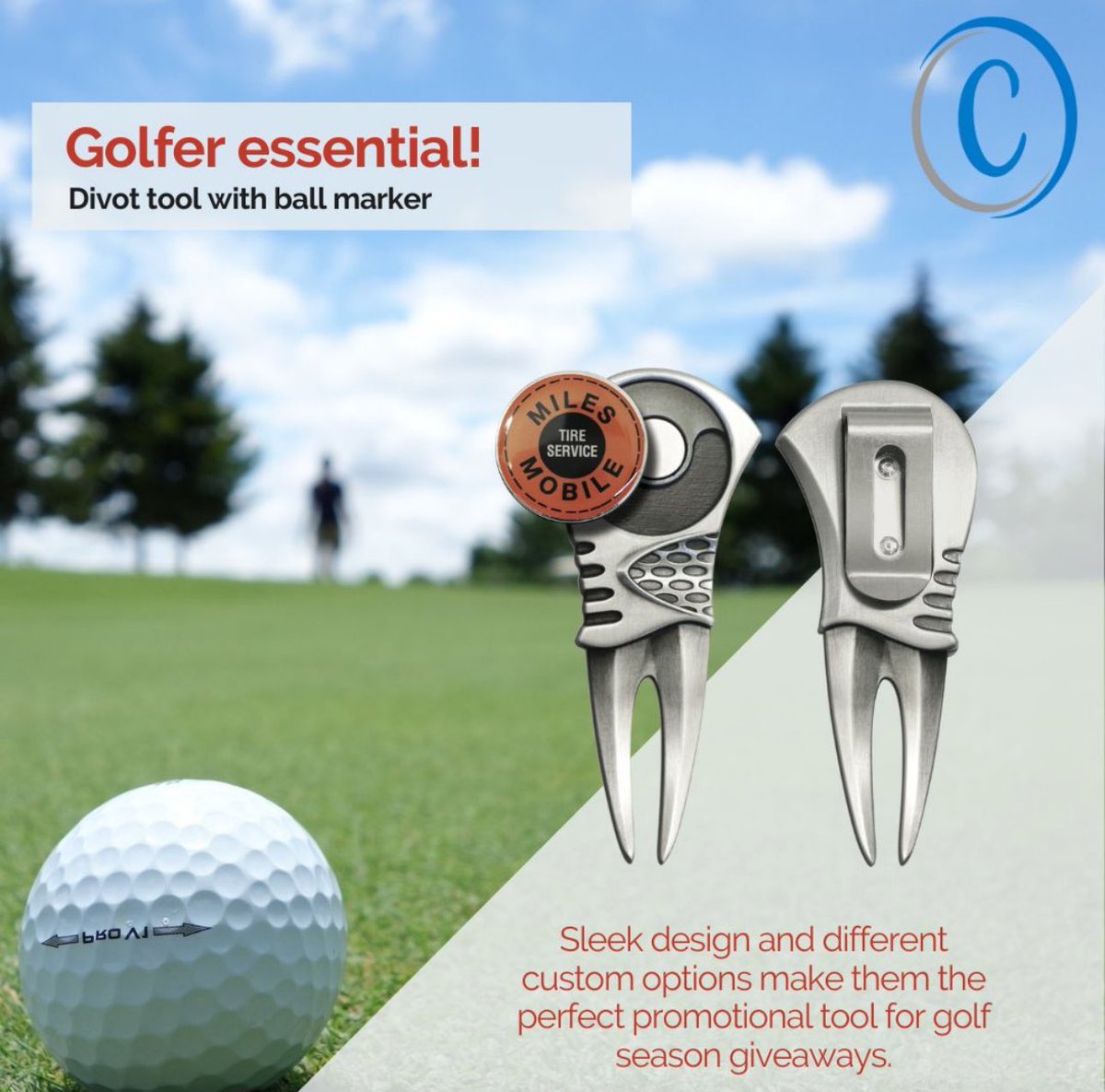 #Golf season giveaways made easy!  This divot tool with ball marker is a #golfer essential.  #ContactUs today for a #quote with your #companylogo! 
.
.
#businessbranding #yourlogohere #eventmarketing #swag #giveaways #promotionalproducts #promotionalmarketing #golfseason