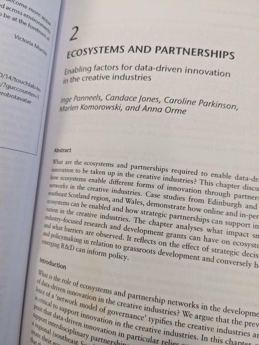 Exciting news!  Our book chapter on data-driven innovation in creative industries is now published Open Access! routledge.com/Routledge-Rese…
You can download it for free! 
#OpenAccess #CreativeIndustries #DataScience #InnovationPolicy