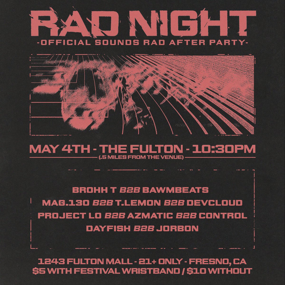radmusicOF's tweet photo. Official #SoundsRad After Party๐come party with a ton of our friends at #TheFulton (only 0.5 miles from @TiogaSequoia)! $5 at the door with a fest wristband, $10 without a wristband
@TeezzyRadio @BrohhT @BAWMBEATS #rad #radmusic #radnight #fest #festival #house #techno #bass https://t.co/9Ep0PW4hMf