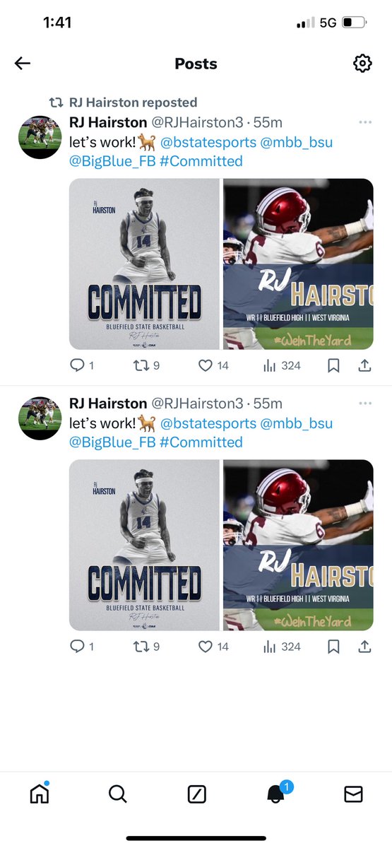 MikeHor05411621's tweet photo. Proud of you son the sky is the limit!!!! @Davon_M0rgan @BigBlue_FB @RJHairston3 @Dabigman41 https://t.co/YZD0POZtST