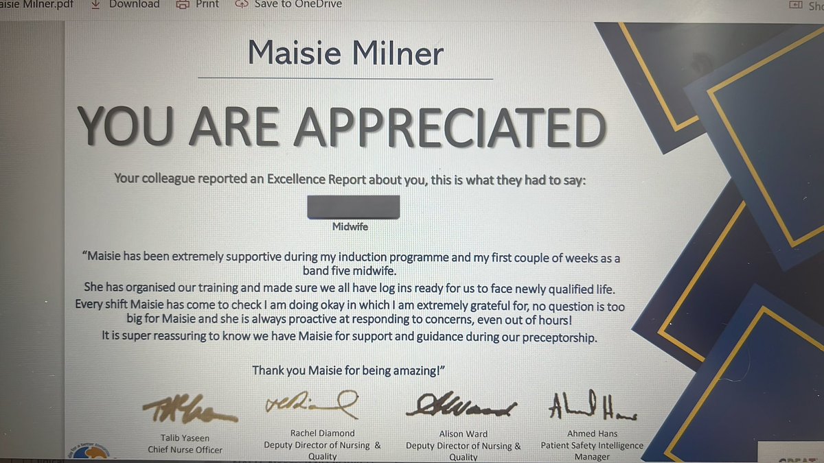 PreceptorRM's tweet image. feeling so grateful to receive such lovely feedback from one of my band 5s. nice to know I am making a difference after only 4 months in the job!! and as always, grateful to @MidwifeSarahB for believing in me and giving the opportunity to shine in this role 🌟 happy friday!