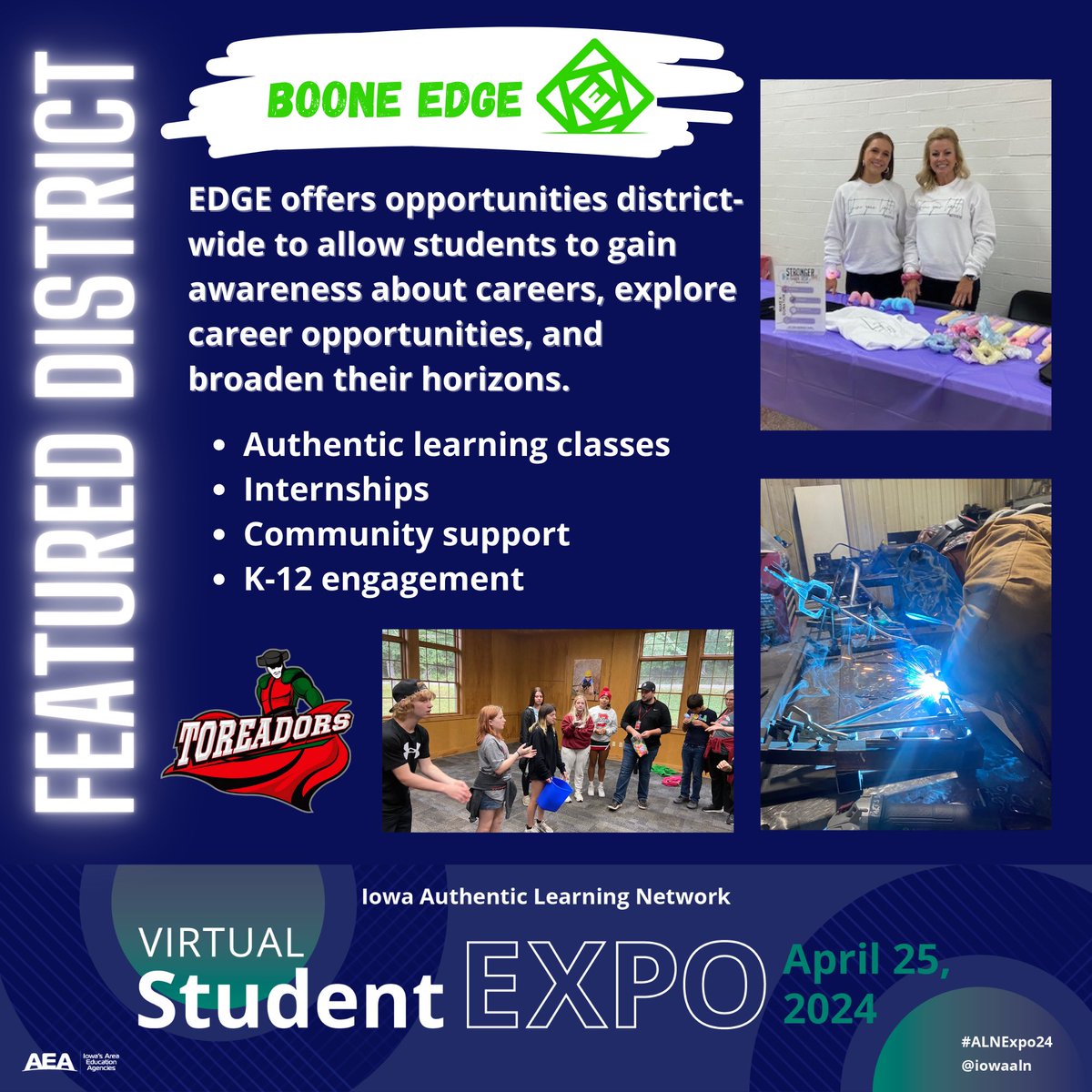 Shout out to #changeagents from <a href="/BooneEDGE/">Boone EDGE</a> <a href="/ThatsAmyBozz/">Bozz</a> <a href="/Hyman40/">Lindsey Hyman</a> 🙌 We can’t wait for your showcase of excellent #authenticlearning projects with area partnerships! <a href="/IowaALN/">Iowa ALN</a> <a href="/iowa_aea/">Iowa's AEAs</a> Register at bit.ly/ALNexpo24