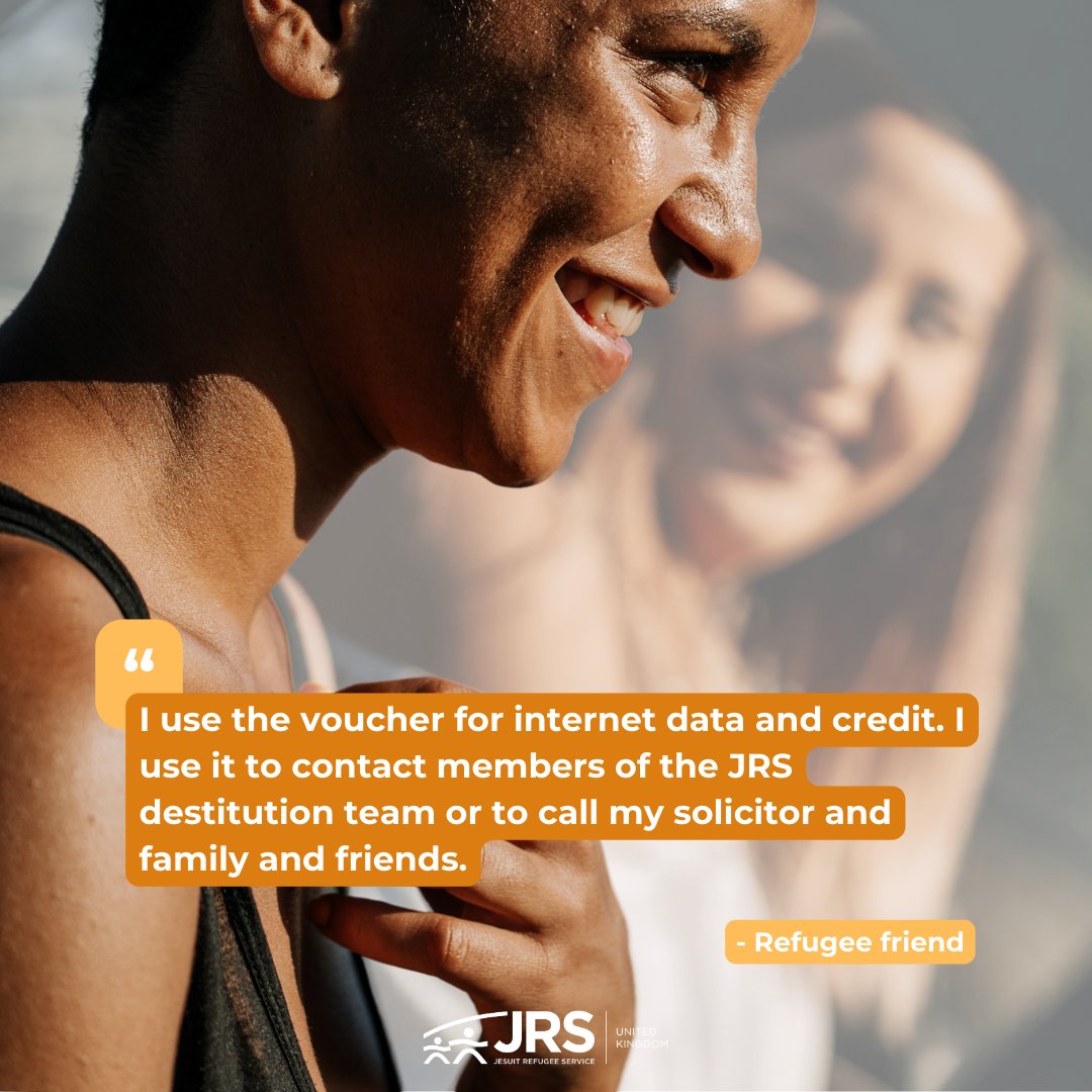 Without support and the right to work, refugee friends sometimes do not have enough money for phone credit and data. Your support helps JRS UK continue to provide practical support that makes a huge difference in the lives of many refugee friends. Donate: jrsuk.net/donate/