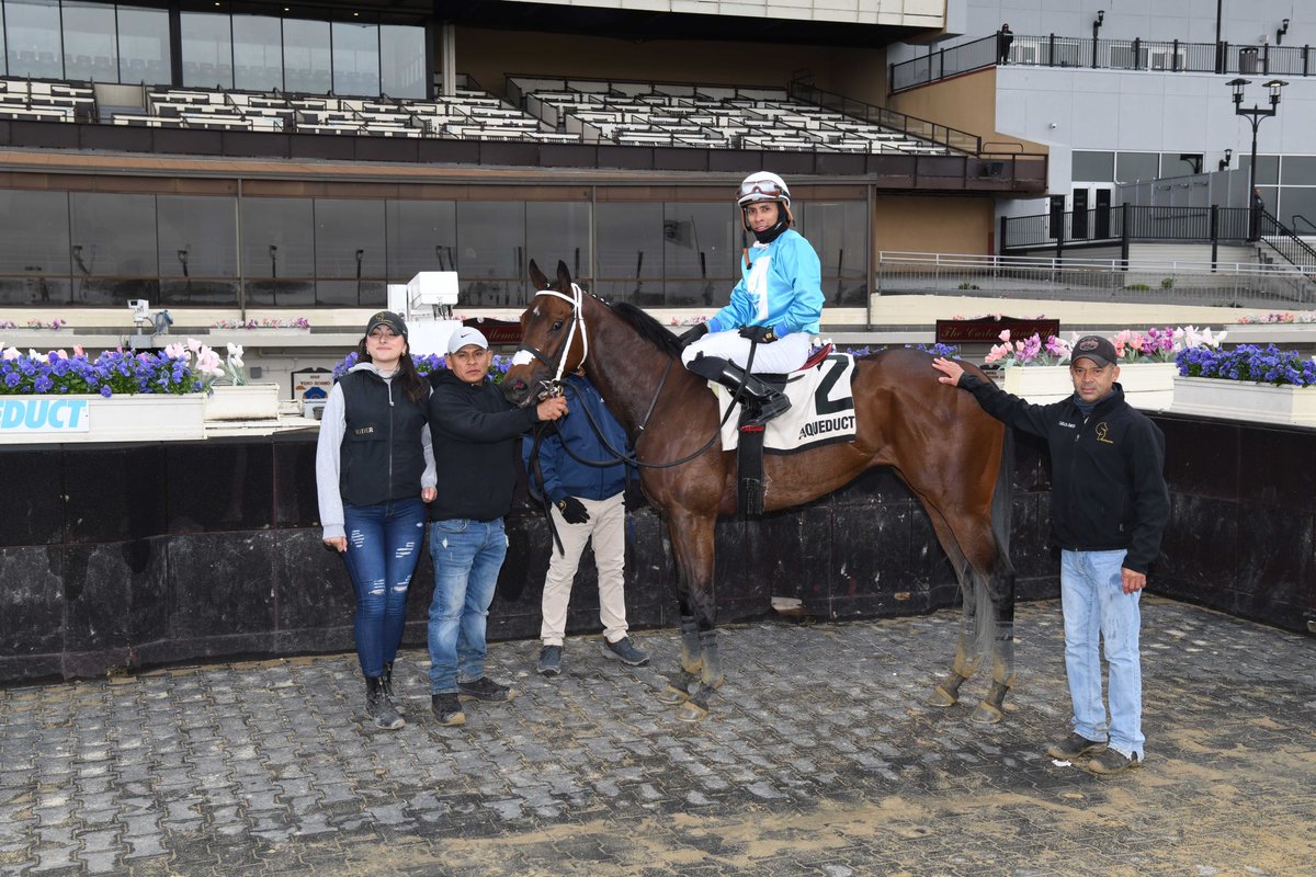 #19Apr Khozy Colby Jockey: Manuel Franco Trainer: Carlos David Owner: Mark Moshe Claiming $32,000 • Dirt #Aqueduct Thursday, April 18, 2024 #TeamDavid 📸 @coglianesephoto