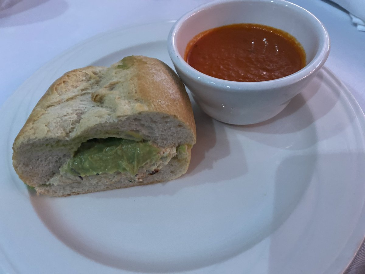 mswkredi's tweet photo. @BrowardCountyCC two times a year I attend travel conventions for 4-5 days. The food is deplorable! Do better! This is cold tomato soup and some form of a sandwich @CLIAGlobal @CruiseWorldShow https://t.co/OnjkeuMK0b