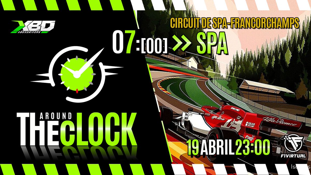Noche de Carrera!, séptima etapa de #aroundTHECLOCK directo a las 23:00h en
<a href="/formula1virtual/">Formula 1 Virtual</a> 🍀
