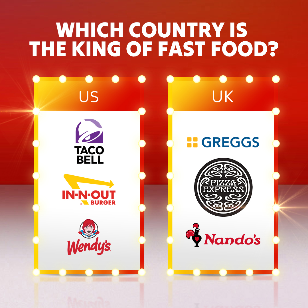 🇬🇧🆚🇺🇸 Which countries fast food reigns supreme? Pick your side! 🍔🌭