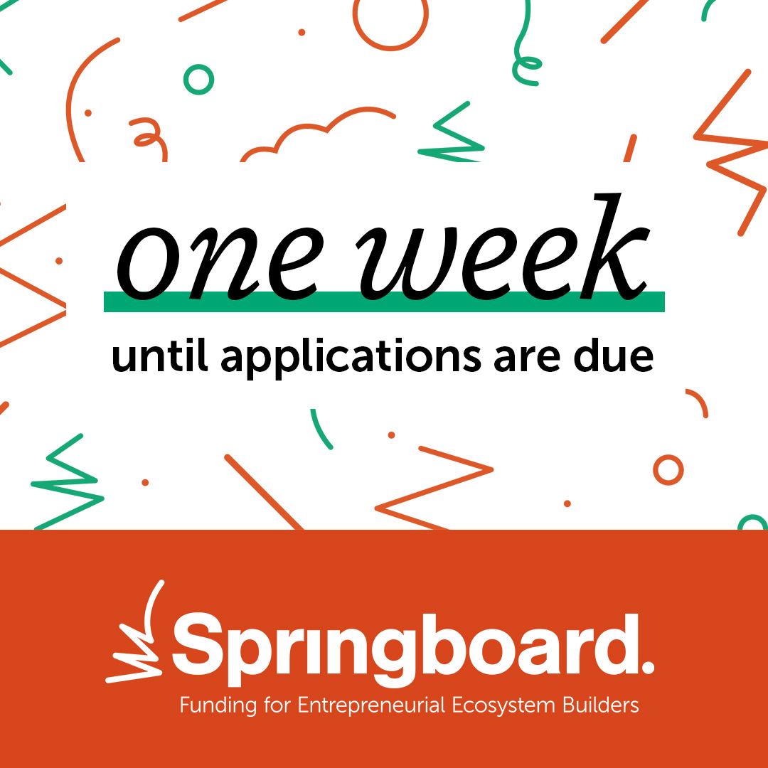 It’s countdown time. ONE WEEK until applications are due for the first ever Springboard funding competition! The Round One event will be held in June in Rochester, but you have to get your applications in by April 26th to qualify. Here’s who’s eligible: - ANY non-profit or…