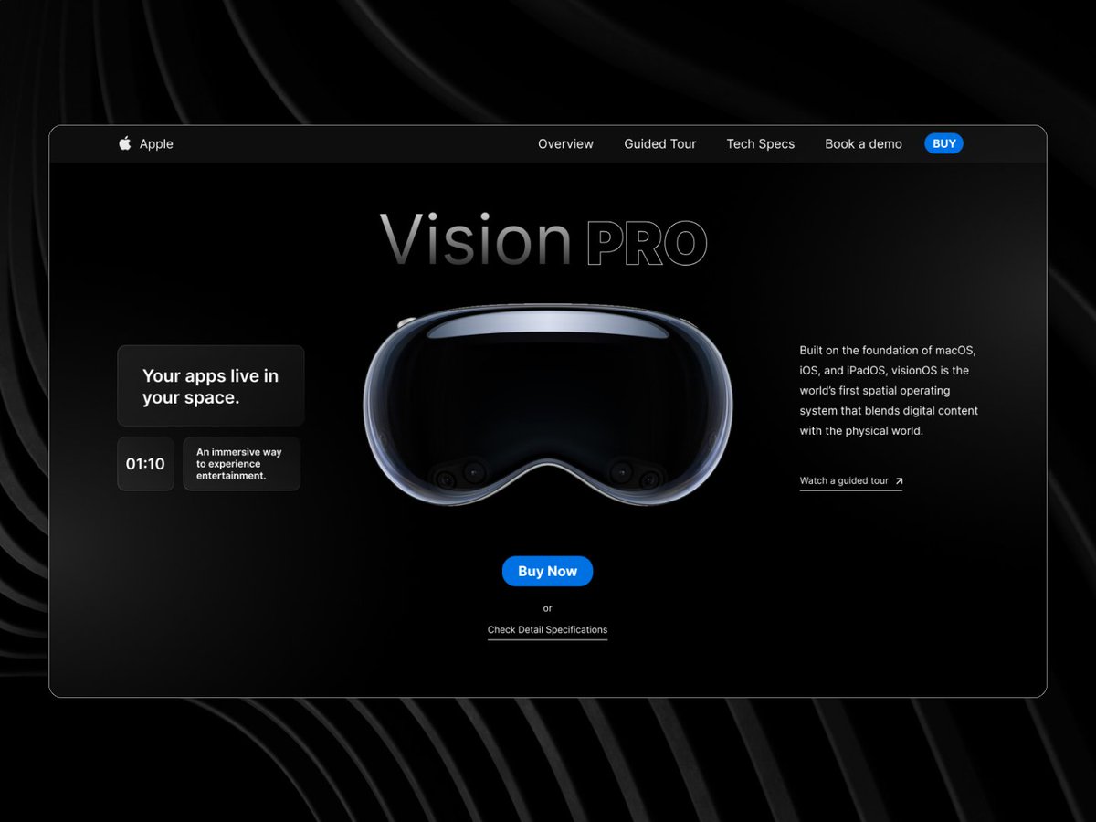 Check it out, folks! 🚀 Just gave Apple's Vision Pro landing page a makeover. It's all about that user-friendly vibe with a touch of elegance. Take a peek and let me know what you think! #UXUpgrade #NewLookWhoDis #UXMagic #RedesignReveal