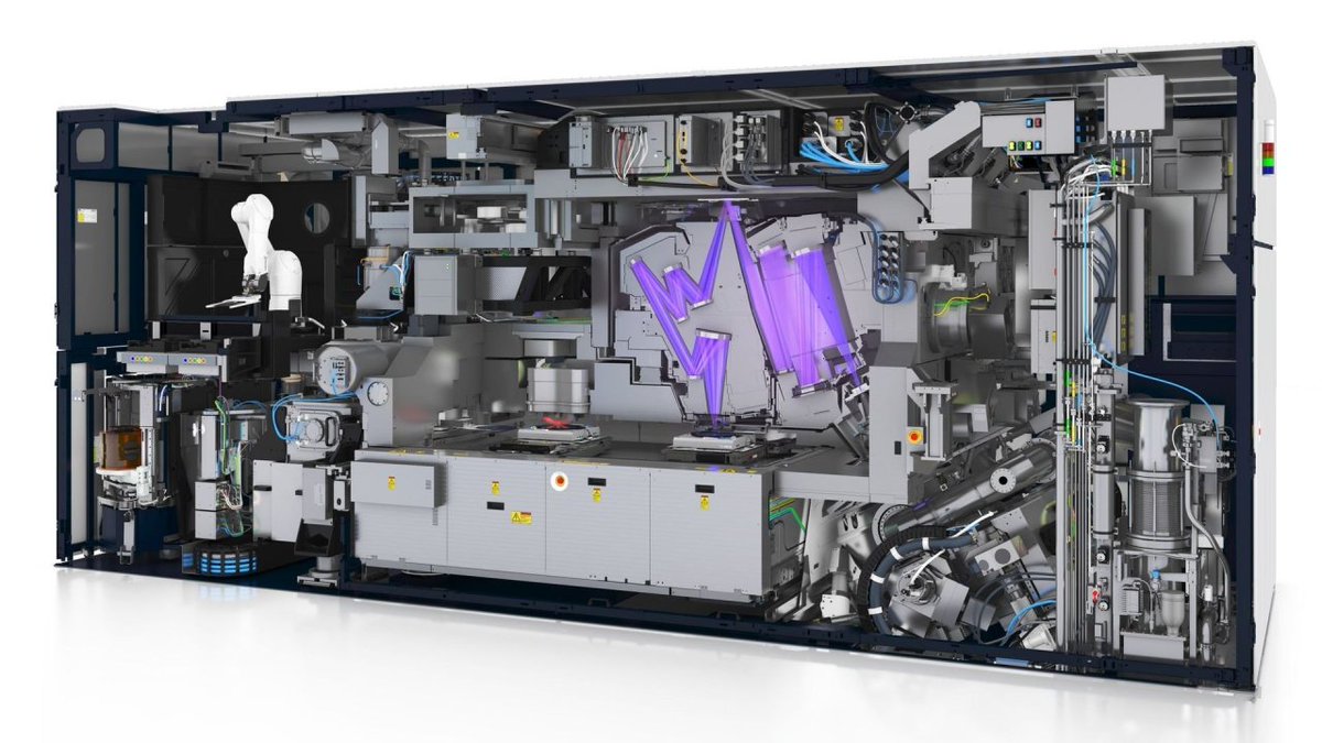 DanielBogdanoff's tweet photo. This $350M chip making machine use crazy tech:
1. Tin droplets are dripped in (50,000 per second)
2. A laser hits each droplet to make it flat https://t.co/odCcWhc2Bj