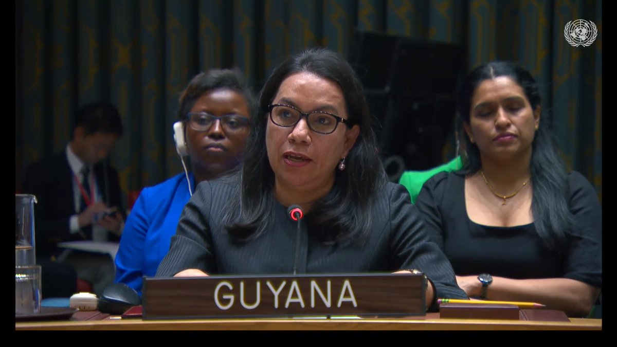 #Guyana 🇬🇾 at the #UNSC voted in favour of the admission of Palestine as a member of the UN. We are deeply disappointed that the legitimate aspirations of the Palestinian people were not met. Full statement delivered by H.E. Carolyn-Rodrigues Birkett: minfor.gov.gy/un-security-co…