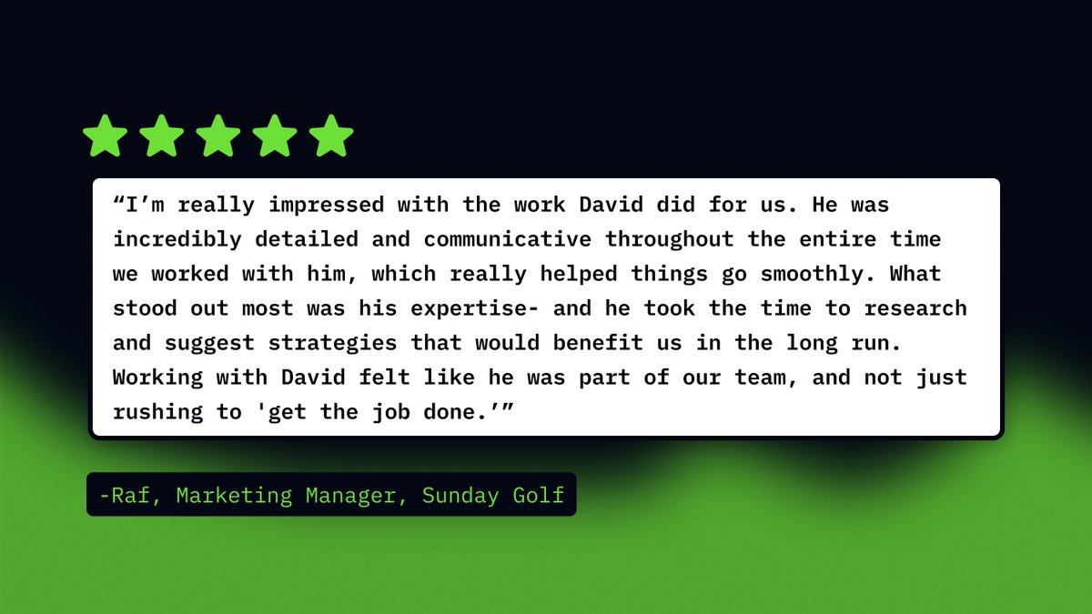 austriker27's tweet photo. Got this awesome 5 star review from the team at SundayGolf - a recent @LindahlCorp client of mine that booked me via @HireTheStarters for some custom Shopify development ❤️

Thanks for the opportunity! https://t.co/zTBmS0VpKu