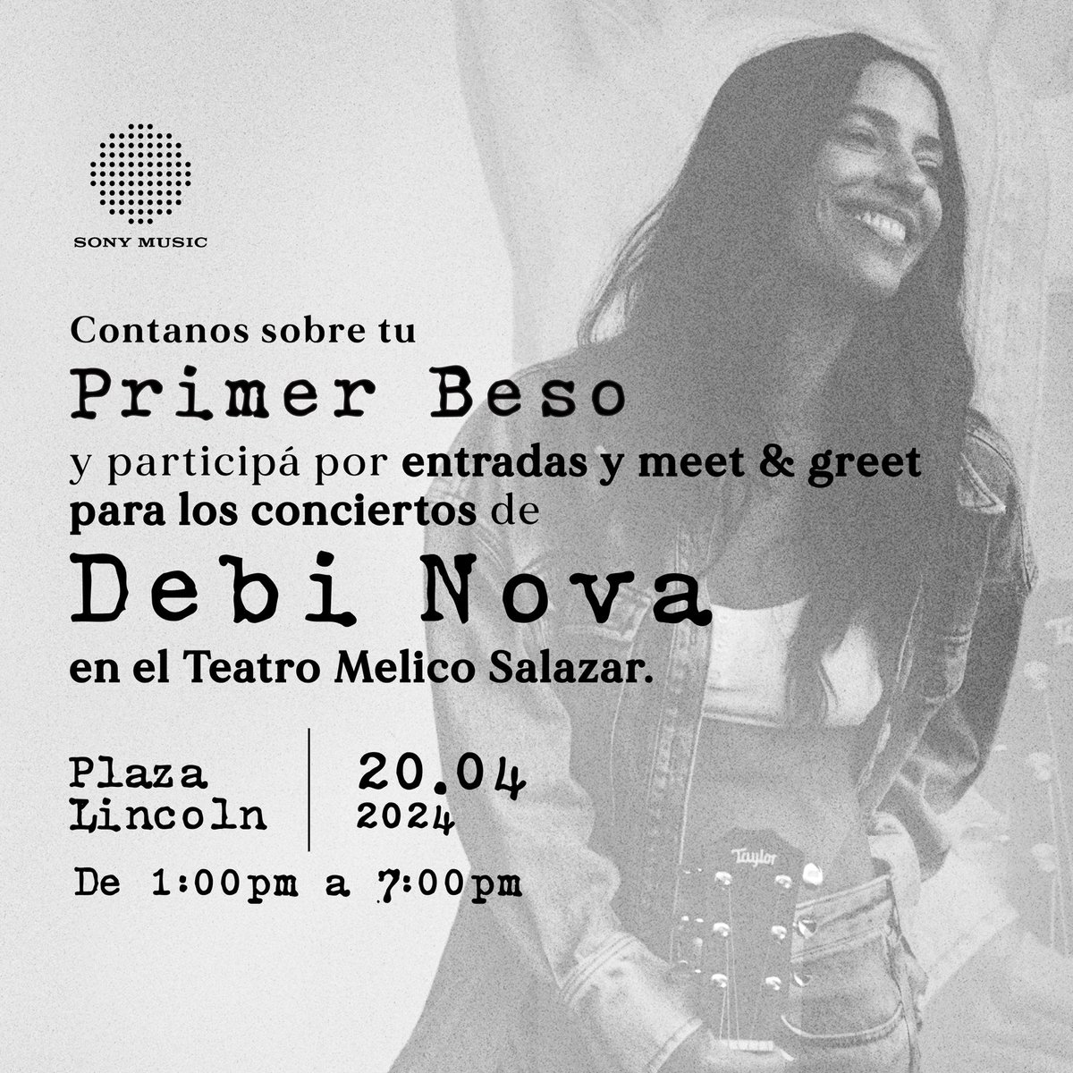 🚨 COSTA RICA 🚨 ¡Vení a Plaza Lincoln este sábado 20 de abril de 1 PM a 7 PM a contarnos sobre tu #PrimerBeso y podrás participar por entradas con meet & greets a los próximos conciertos de @debinova en el Teatro Melico Salazar!