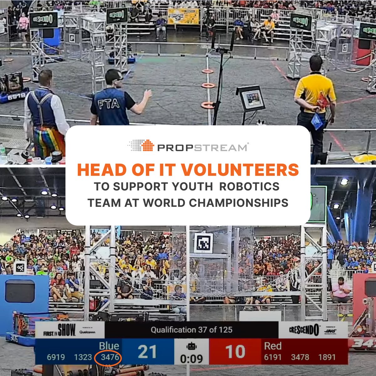 Good luck to team ‘Code Orange’ at the FIRST Championship, an international youth robotics competition. We love to see #PropStreamers contributing positively to the community in innovative ways. #PropStreamcommunity #innovate #tech