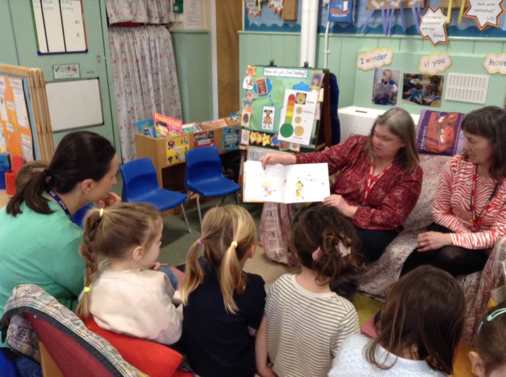 We just LOVE a visit from our friends at <a href="/DorkingLibrary/">Dorking Library</a> 
Your stories are the best! 
#WeAreDorking #dorkingnurseryschool