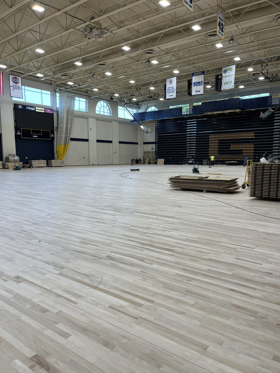 Happy #FacilityFriday‼️ We have BIG things happening in our gyms this spring! Brand 🆕 floors for Fleming Gym and our practice gym 😍 We can’t wait for you all to see it in the fall but here’s a little sneak peek 👀