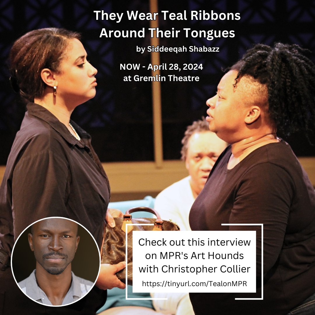 fullcirclethr's tweet image. THEY WEAR TEAL RIBBONS AROUND THEIR TONGUES by Siddeeqah Shabazz had an amazing opening last night w/ a standing ovation! Come see it tonight at 7:30!

Directed by Lester Mayers  

Now - April 28 at Gremlin Theatre      

TICKETS: fullcircletheatermn.org/tickets