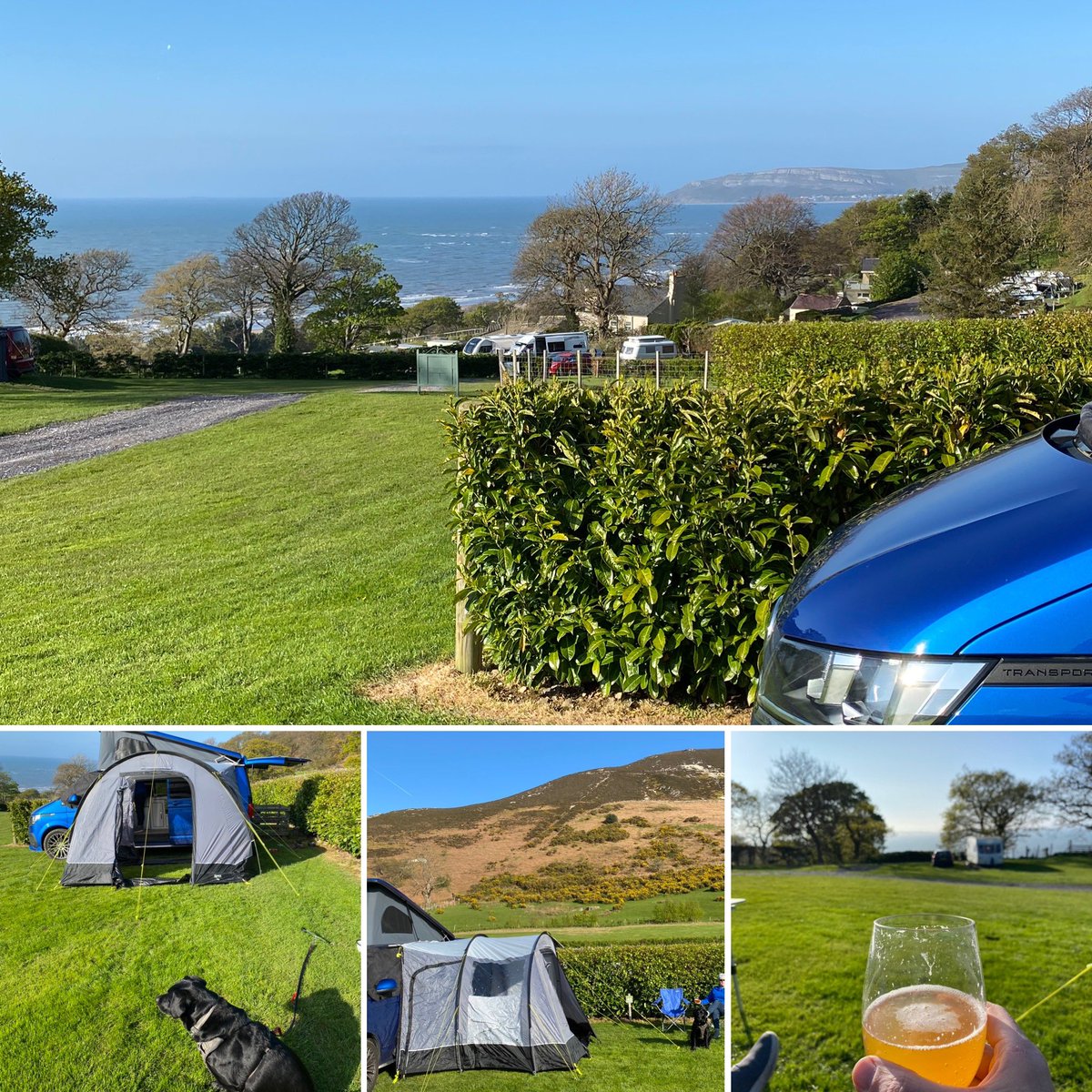 Van life season has officially begun. Cracking campsite just outside Penmaenmawr, with lovely views towards Orm’s Head one way, Ynys Mon (Anglesey) the other, and the foothills of Eryri (Snowdonia) behind us…
