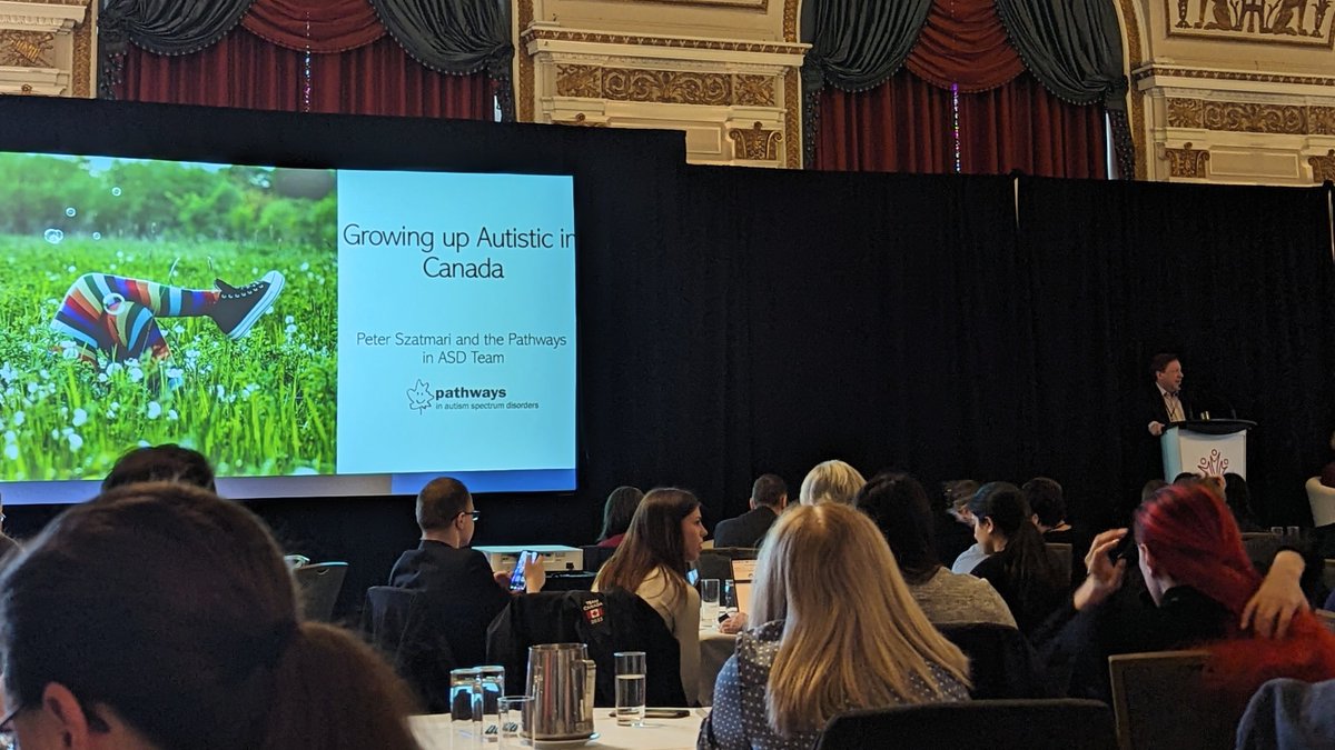 🚀 MacART member Dr. Peter Szatmari (@drpeterszatmari) took the stage at #CALS2024 to present key findings from the @PathwaysASD study!

An epic 24-year journey in policy, clinical practice, & research - kudos as well to Drs. Terry Bennett, @dstatsman, @SteliosHG, & colleagues.🤝