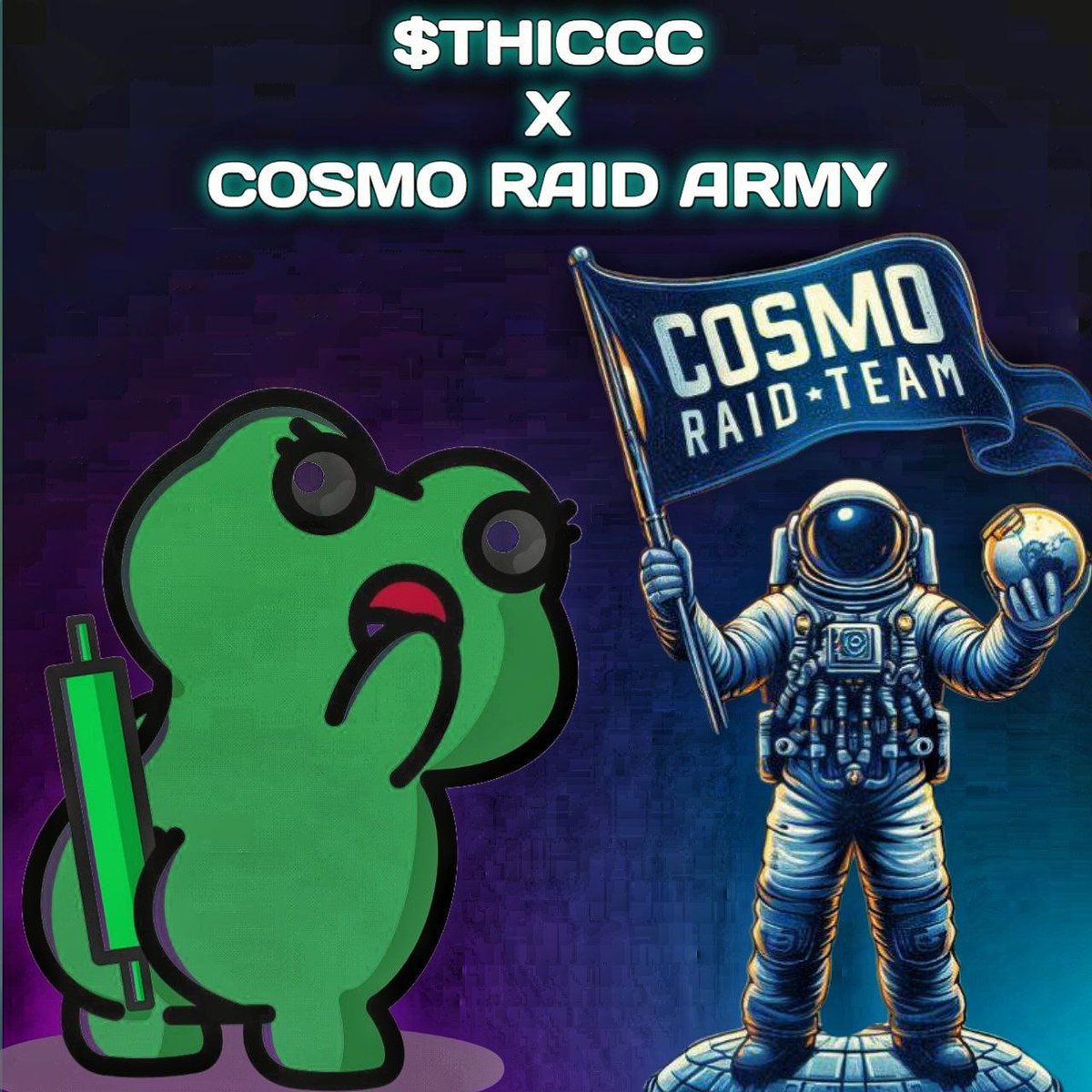 COSMO RAID ARMY X $THICCC Bullish project 🚀 Huge potentials 🔥 Great launch Based partnership with a based team This could possibly send The best time to ape in is now 🔥 Current MCAP:$151k X:twitter.com/THICCConSOL TG:t.me/THICCC_SOLANA