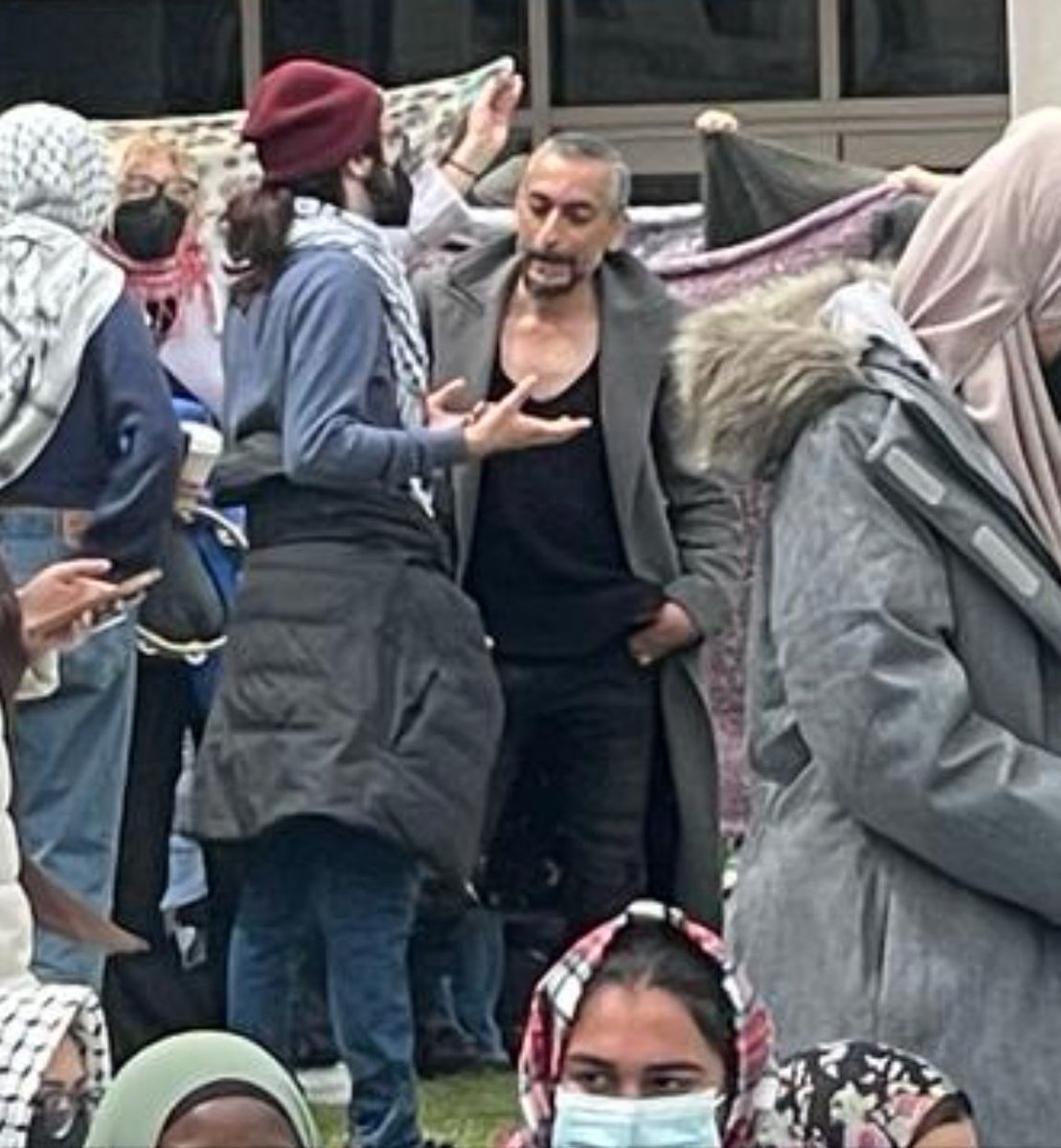 Looks like Professor Mohamed Abdou hasn't lost his campus privileges after all. Here he is with the pro-terror mob on Columbia's campus today. Days ago, Columbia president Dr. Shafik said that Abdou “will never work at Columbia again.” After the Oct. 7 attack, Abdou announced: