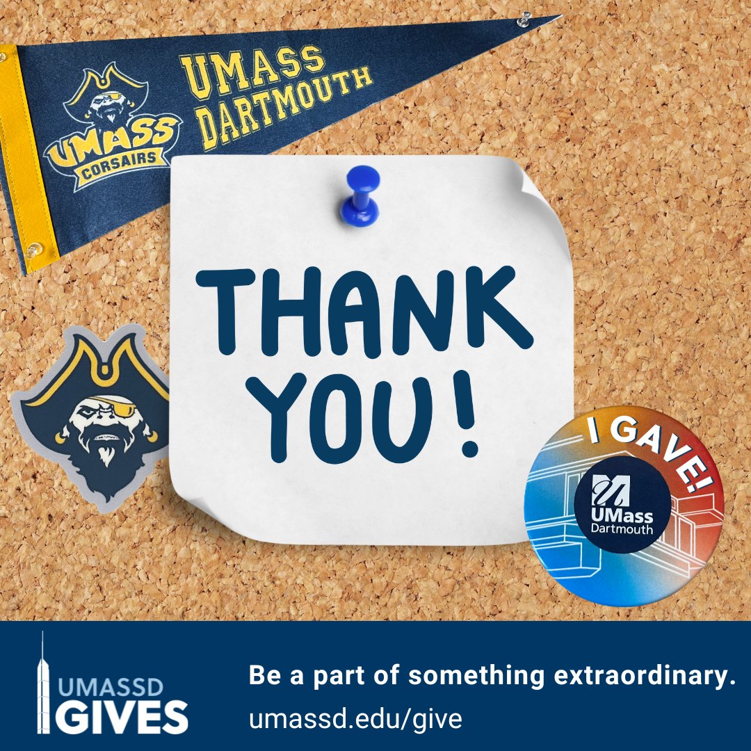 From the bottom of our blue & gold hearts, thank you! 💙💛 Because of your support during #UMassDGives, #UMassD will continue to transform students by empowering them to pursue their dreams.Thank you for believing in UMass Dartmouth & our scholars. You make us #ProudtobeUMassD.